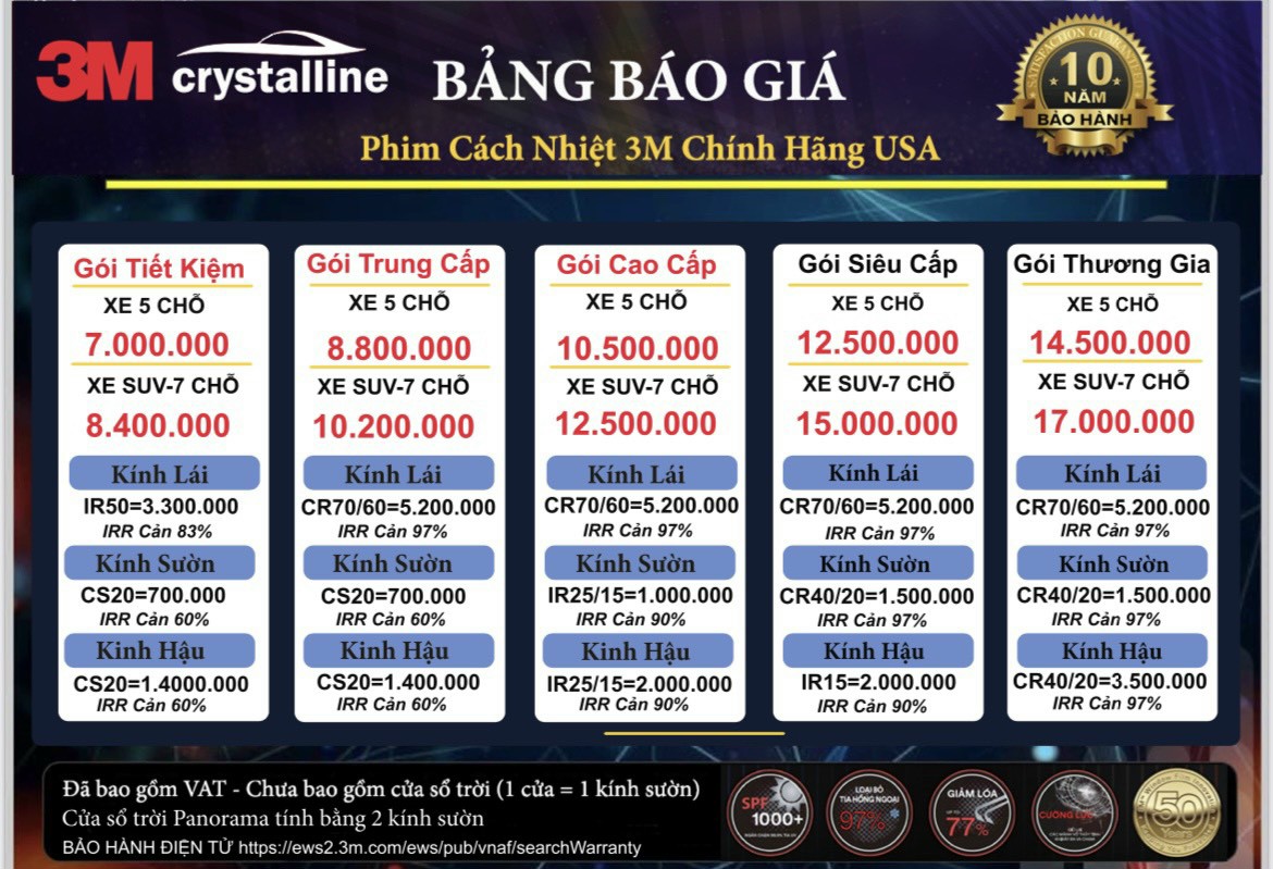 bảng giá phim cách nhiệt 3M Crystalline dán phim cách nhiệt, dán phim cách nhiệt 3m chính hãng, dán phim cách nhiệt 3m crystalline, dán phim cách nhiệt 3m giá rẻ, dán phim cách nhiệt 3m tphcm, đại lý dán phim cách nhiệt 3m q7, giá dán phim cách nhiệt 3m