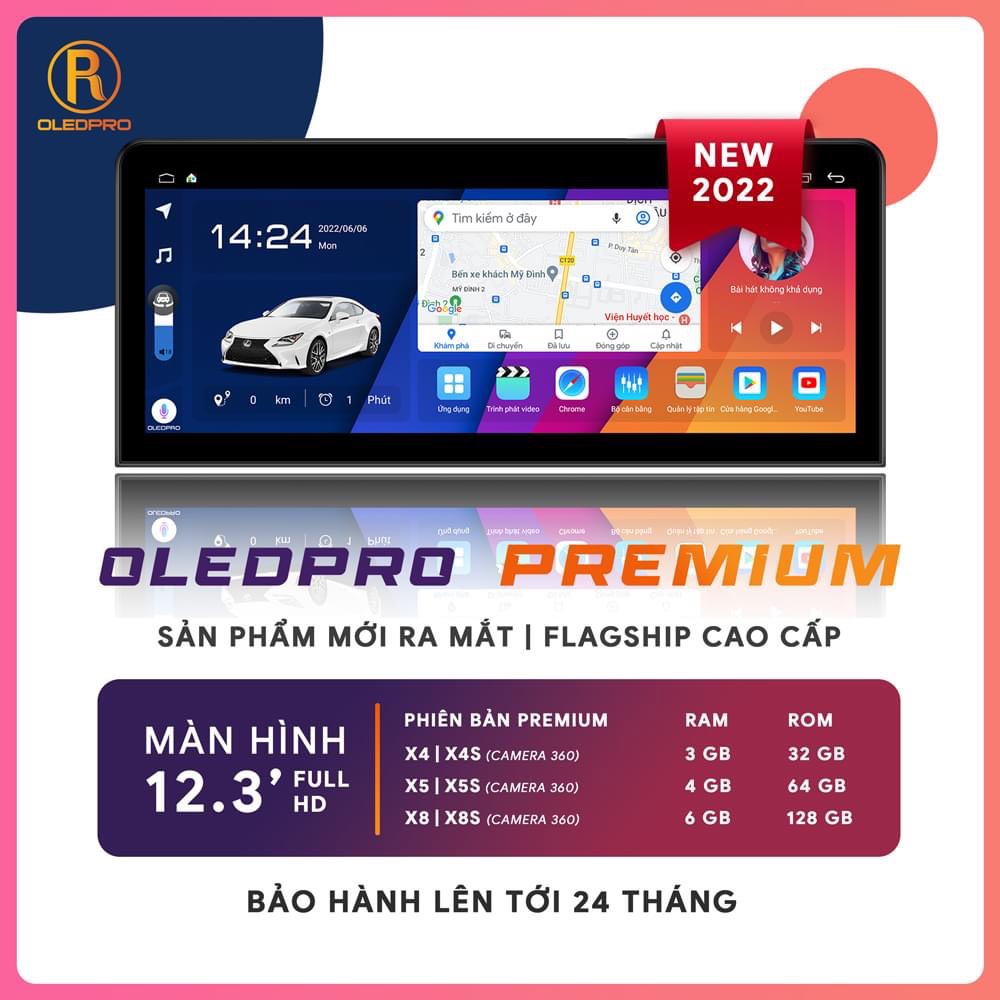 màn hình oledpro, màn hình oled, màn hình oledpro 12.3 inch, màn hình android o to, màn hình android oledpro, màn hình liền camera 360 oledpro