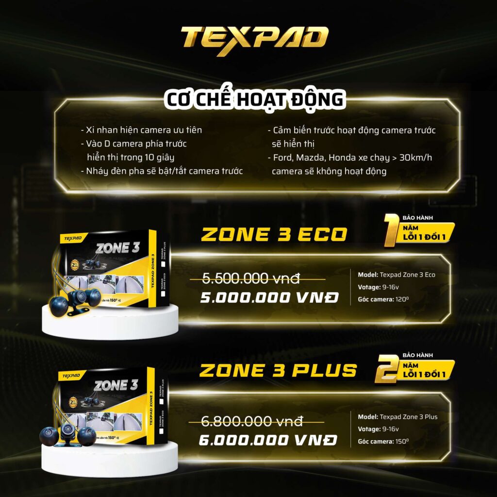 Camera texpad zone 3, camera texpad zone 3 plus, camera 3 mắt texpad zone 3, texpad zone 3, texpad, camera 3 mắt o to, giá camera 3 mắt texpad zone 3, camera texpad zone 3 eco