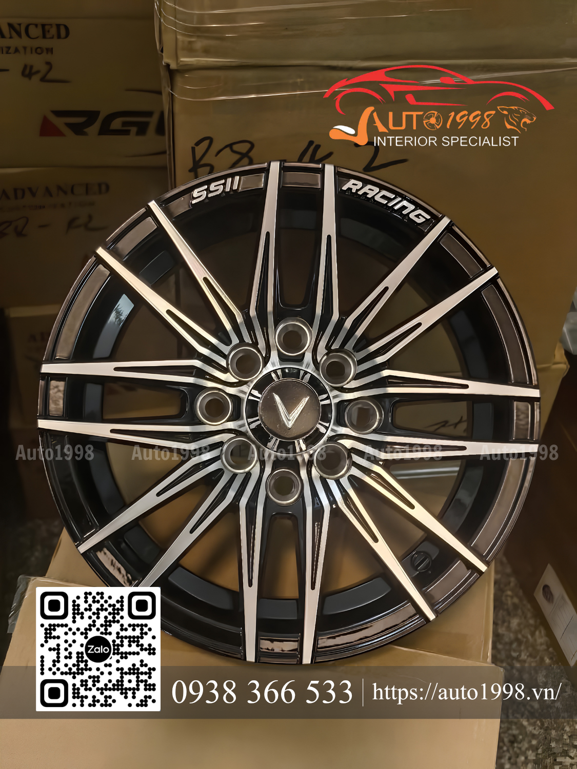 độ mâm VF2/ Minio Green đa chấu cá tính